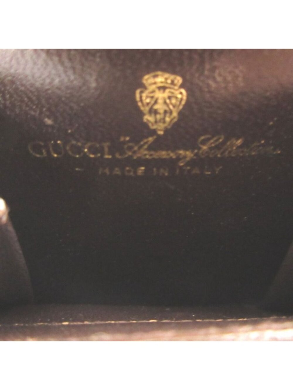 Gucci Vintage Sherry Line Leather Beige Brown Kiss Lock Coin Purse - Picture 5 of 5